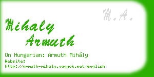 mihaly armuth business card